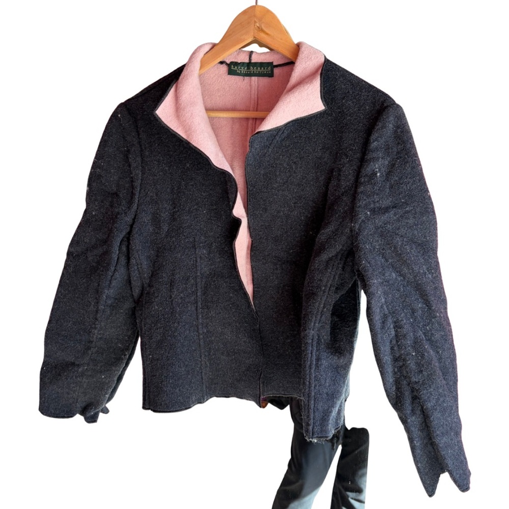 Harve Benard Black and Pink Wool Blazer
